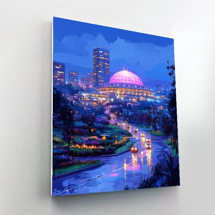 Rose Gold Evening At Kigali Convention Centre Dome, Kigali, Rwanda Number painting