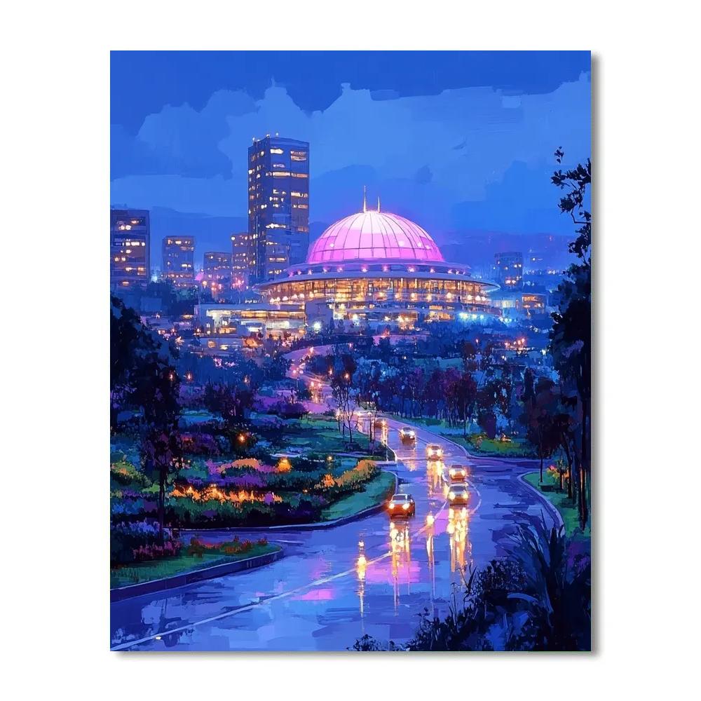 Rose Gold Evening At Kigali Convention Centre Dome, Kigali, Rwanda Number painting
