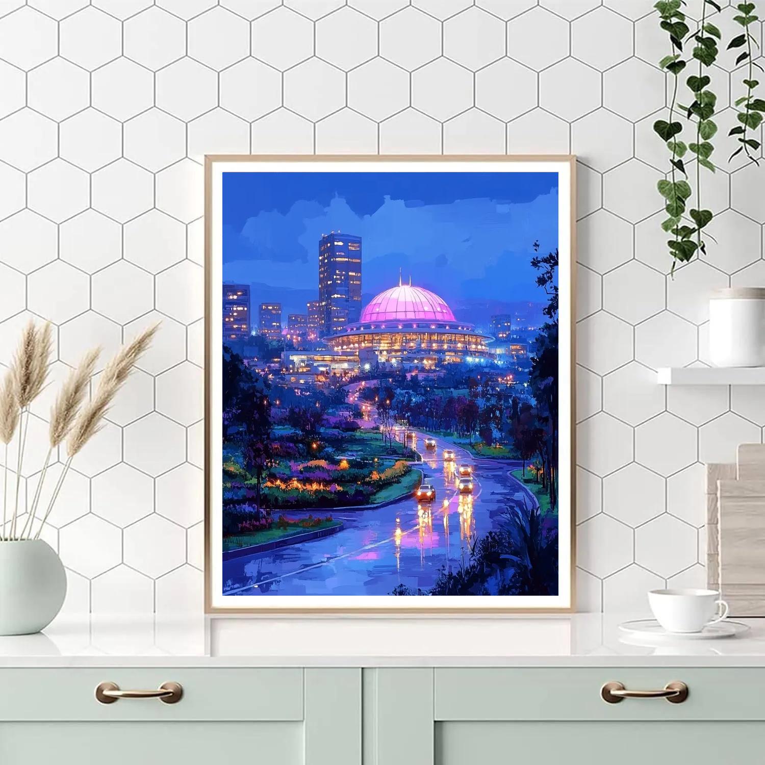 Rose Gold Evening At Kigali Convention Centre Dome, Kigali, Rwanda Number painting