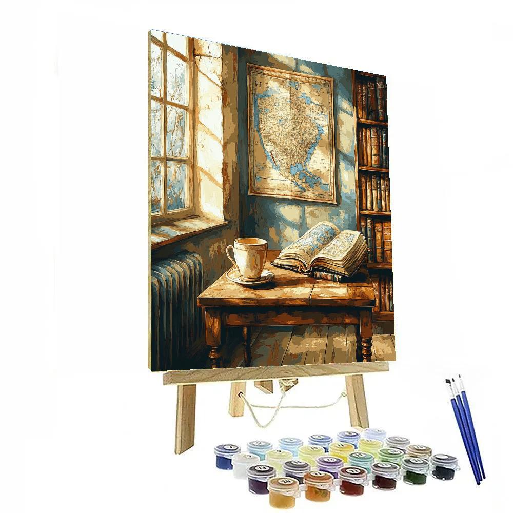 Johannes Vermeer Inspired Quiet Library Morning DIY paint by numbers