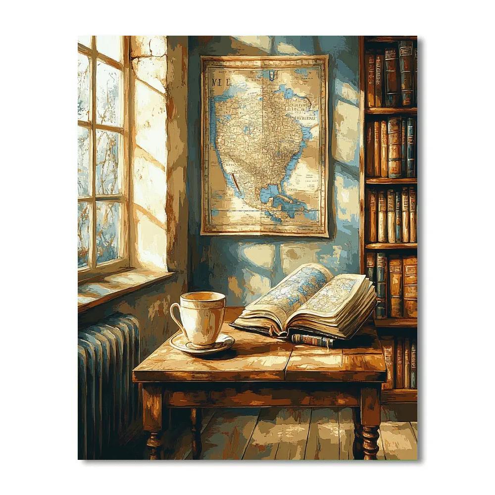 Johannes Vermeer Inspired Quiet Library Morning DIY paint by numbers