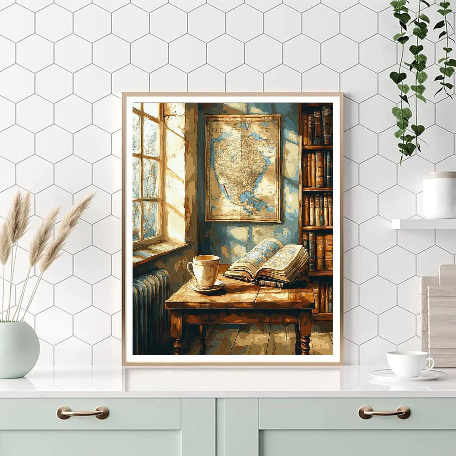 Johannes Vermeer Inspired Quiet Library Morning DIY paint by numbers