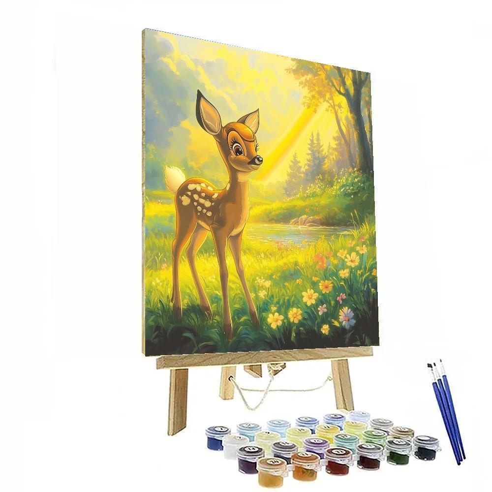 Bambi Meadow Rainbow Mist Disney Inspired paint by number