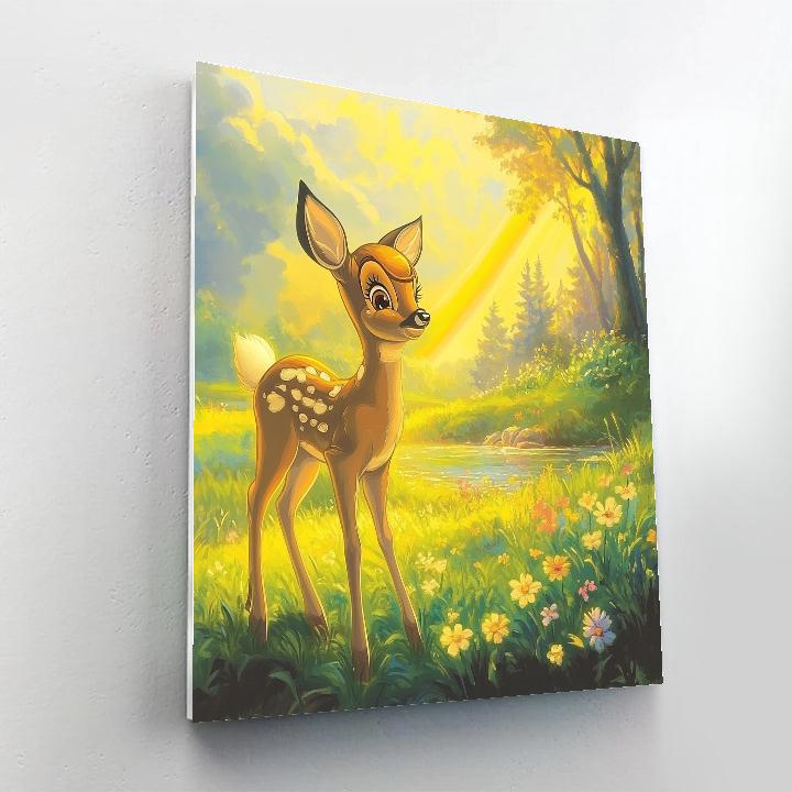 Bambi Meadow Rainbow Mist Disney Inspired paint by number