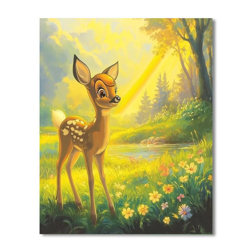 Bambi Meadow Rainbow Mist Disney Inspired paint by number