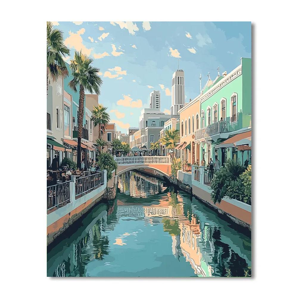 Lively Canal Scene At The Waterkant, Cape Town, South Africa paint by color