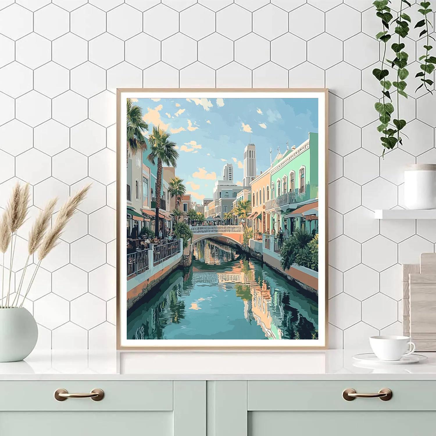 Lively Canal Scene At The Waterkant, Cape Town, South Africa paint by color