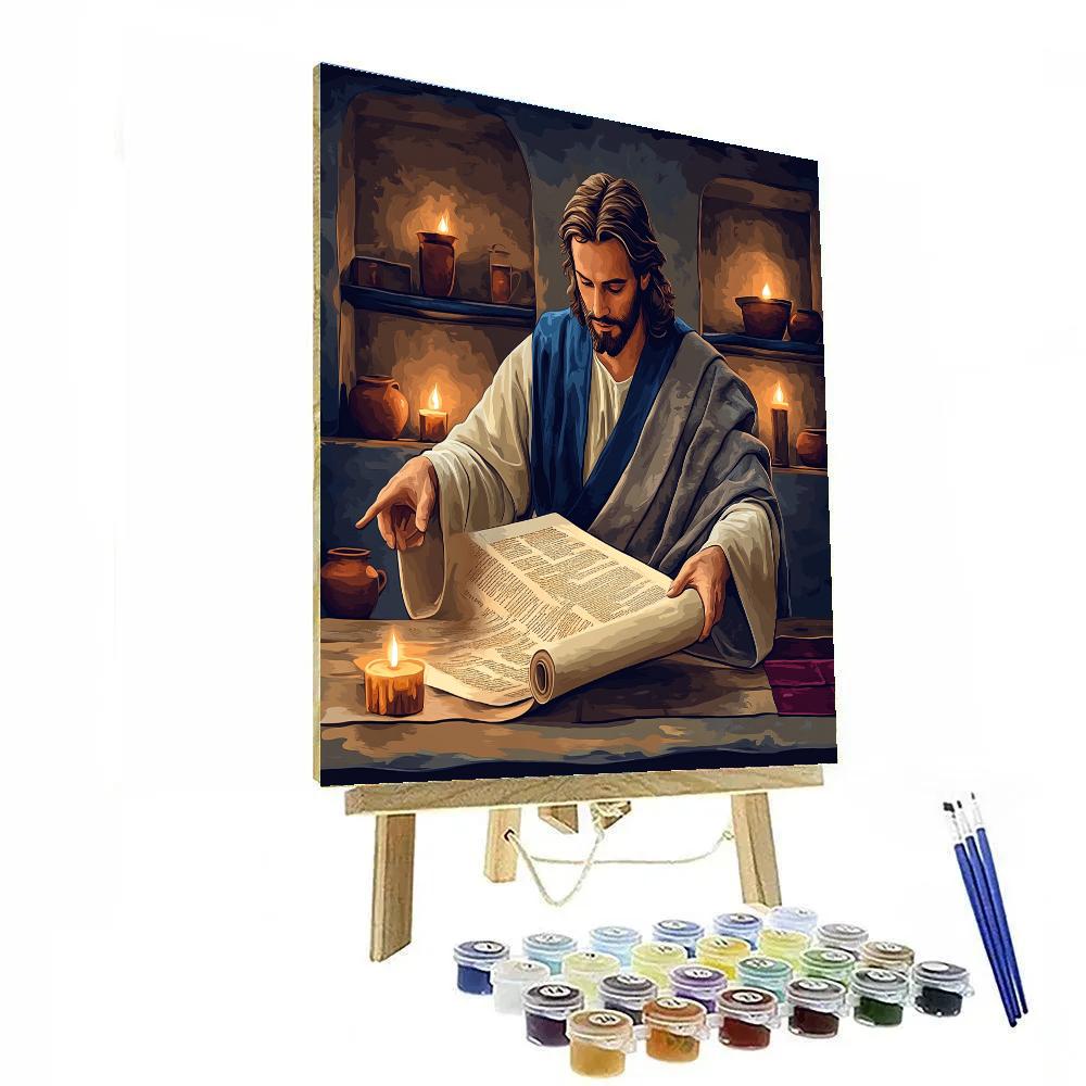 Jesus Teaching By Candlelit Scrolls paint by number