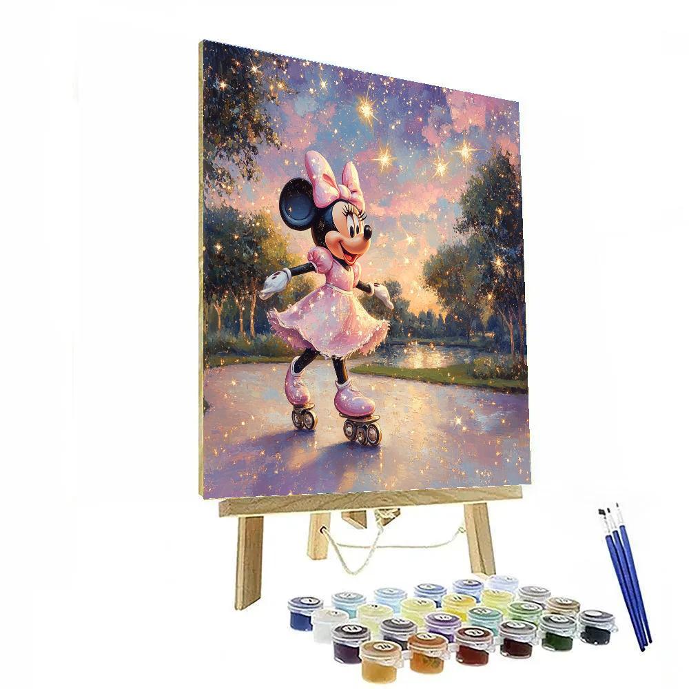 Minnie Mouse Starry Roller Skating Disney Inspired Numbered painting kits