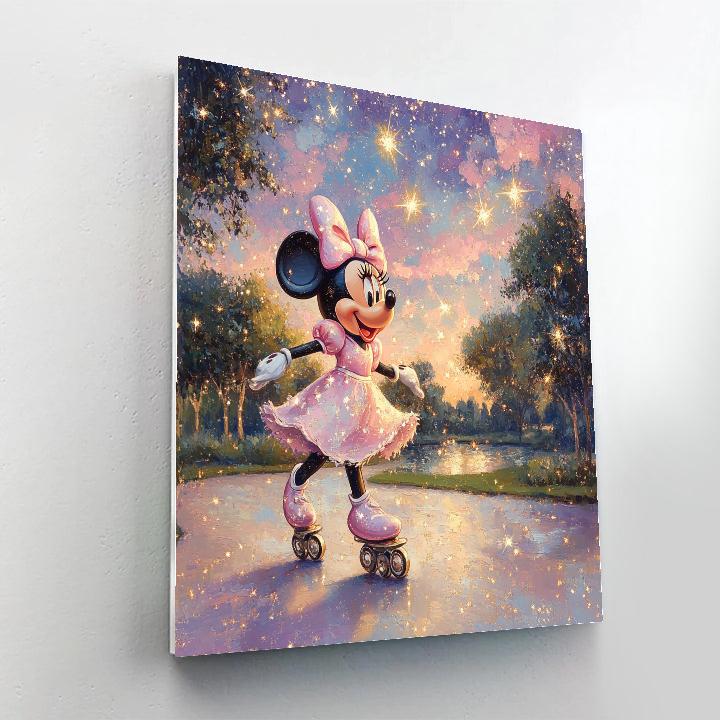 Minnie Mouse Starry Roller Skating Disney Inspired Numbered painting kits