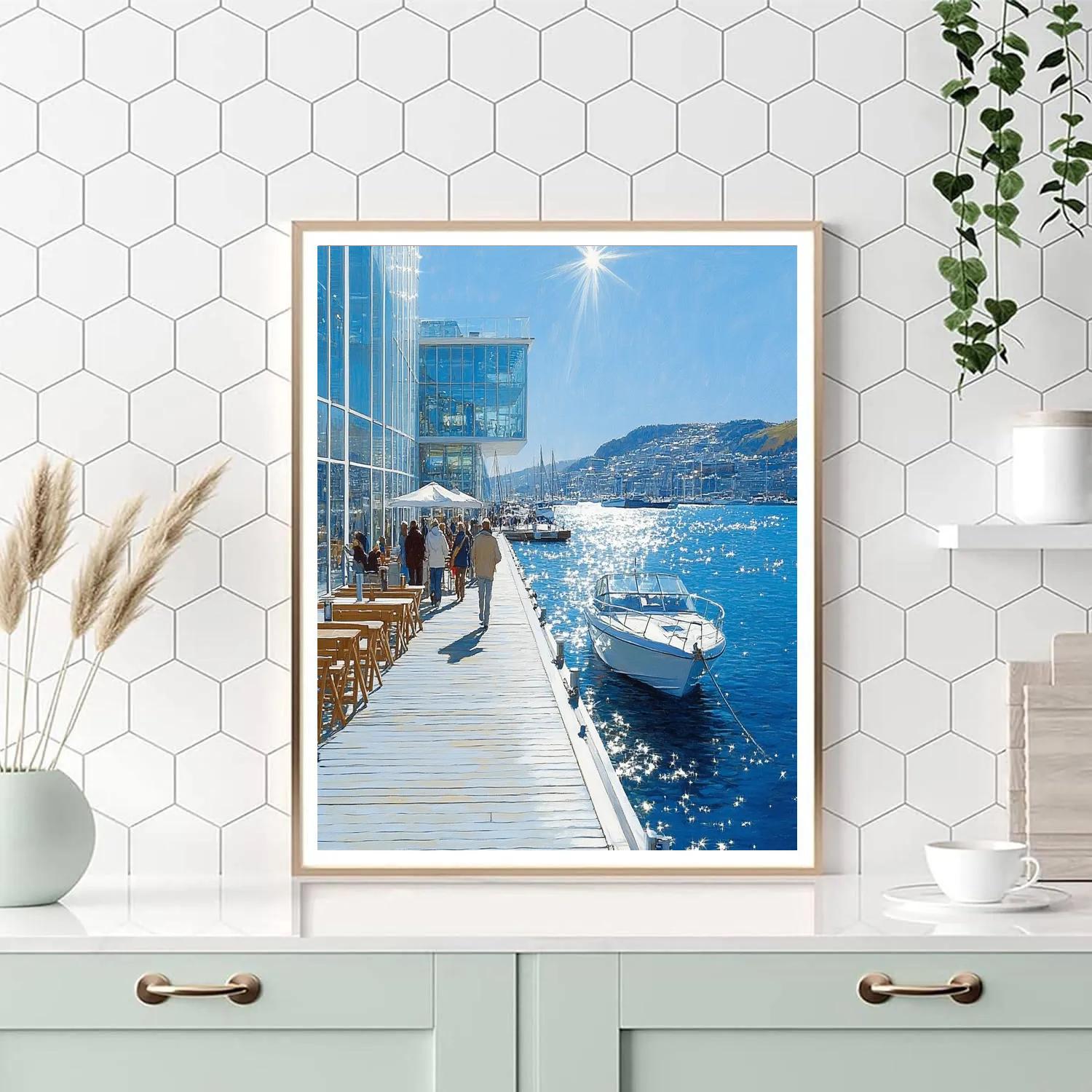 Modern Waterfront Lines At Aker Brygge, Oslo, Norway Paint by numbers art