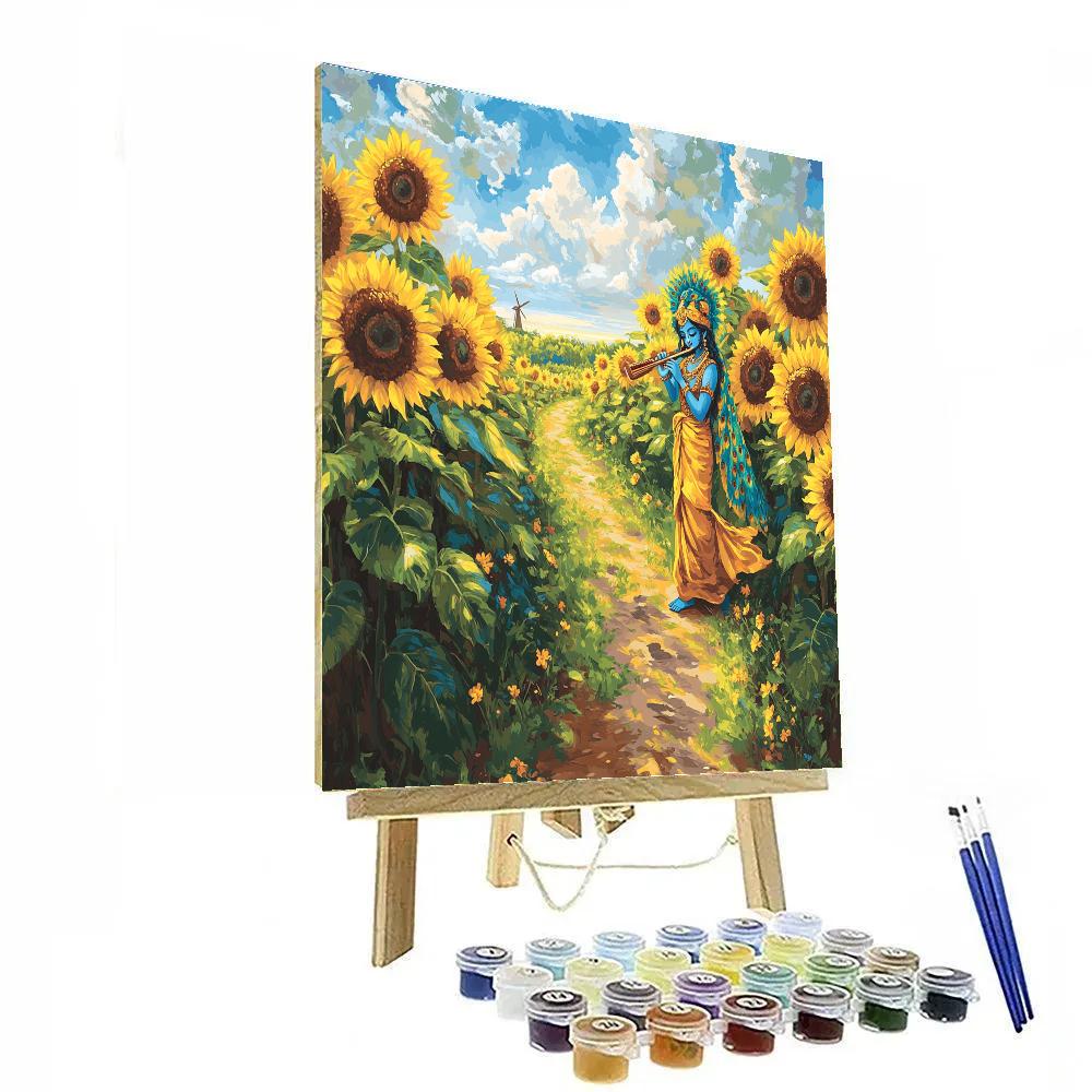 Krishna The Sunflower Grove Listener DIY paint by numbers