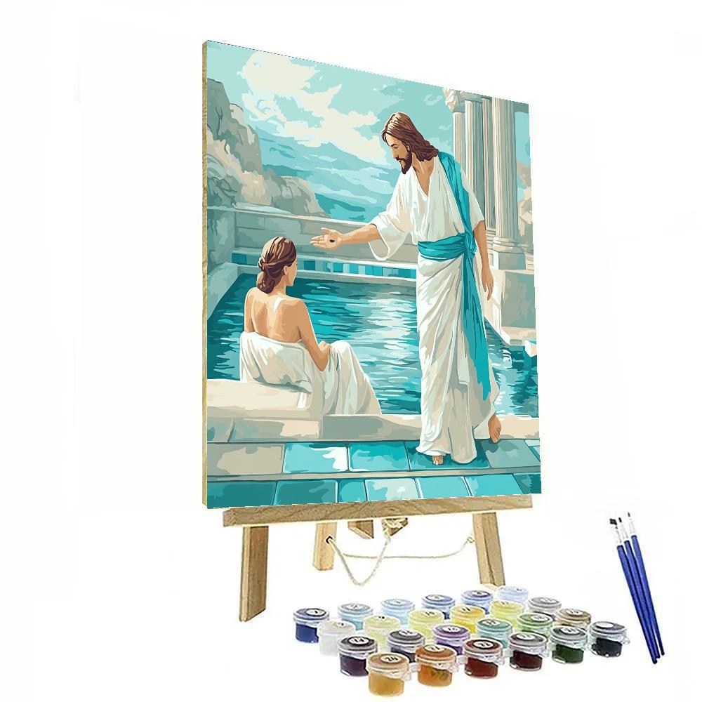 Jesus Healing Hands At The Pool painting number kit