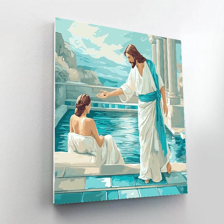 Jesus Healing Hands At The Pool painting number kit