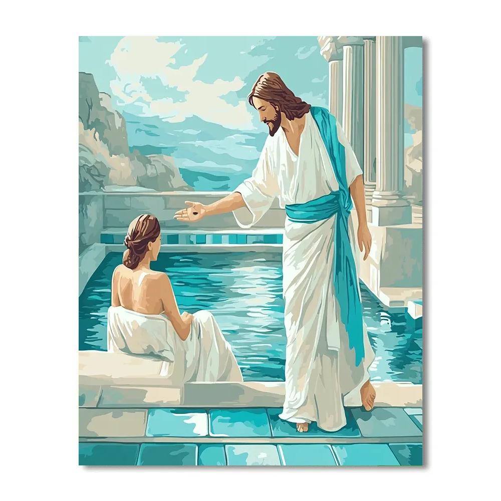 Jesus Healing Hands At The Pool painting number kit