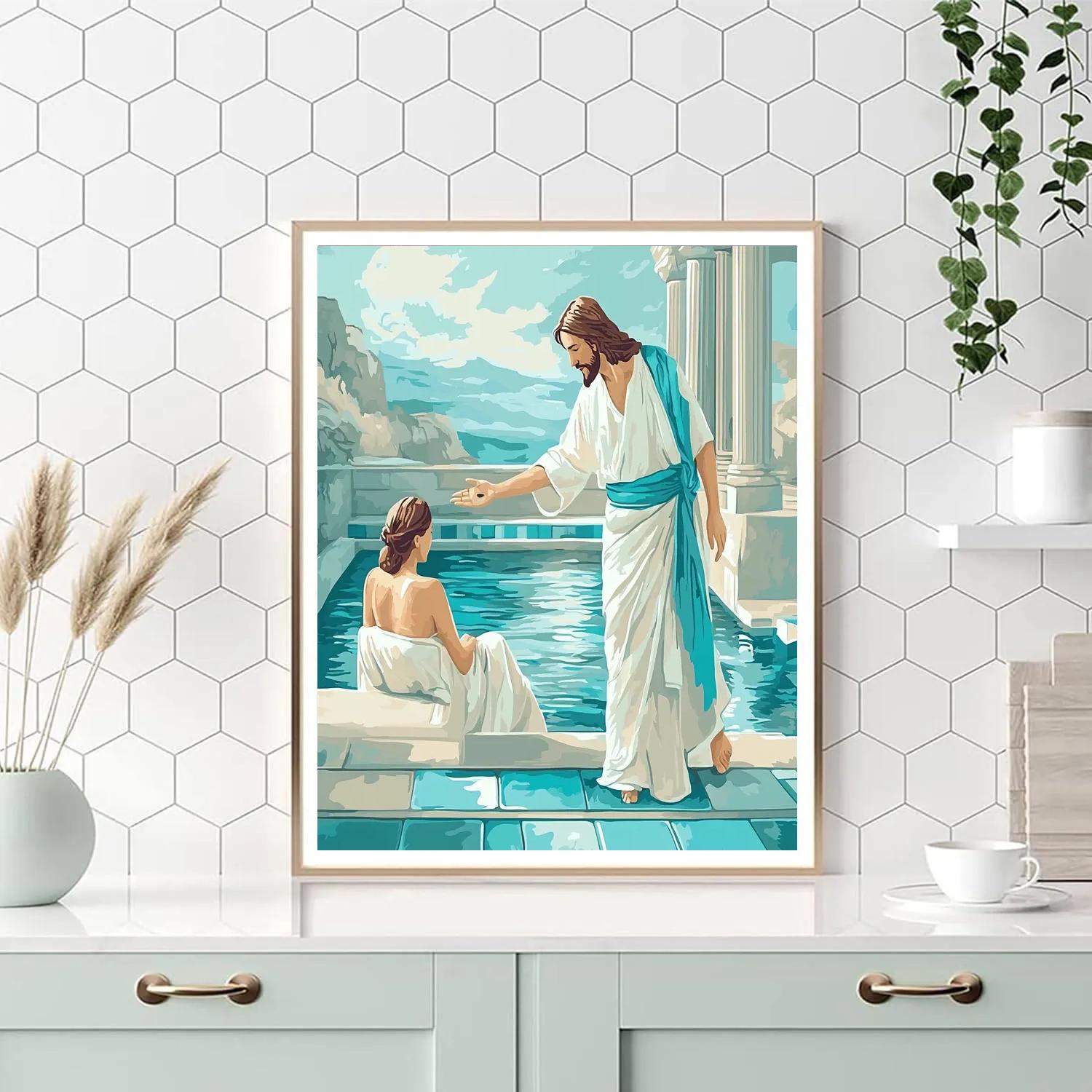 Jesus Healing Hands At The Pool painting number kit