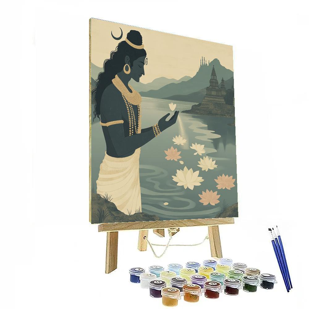 Shiva Crafted River Of Ash And Lotus Painting by numbers kit