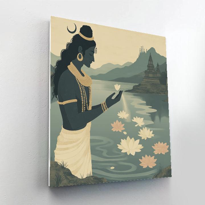 Shiva Crafted River Of Ash And Lotus Painting by numbers kit
