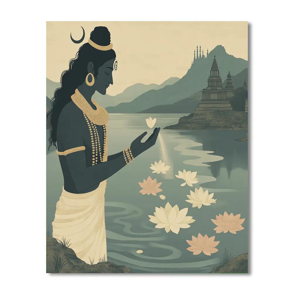 Shiva Crafted River Of Ash And Lotus Painting by numbers kit