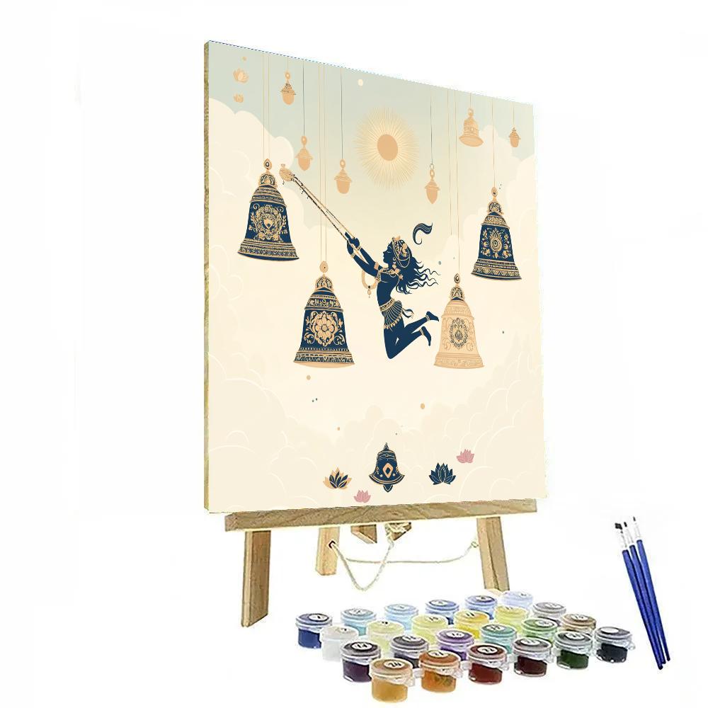 Krishna And The Floating Temple Bells paint by color