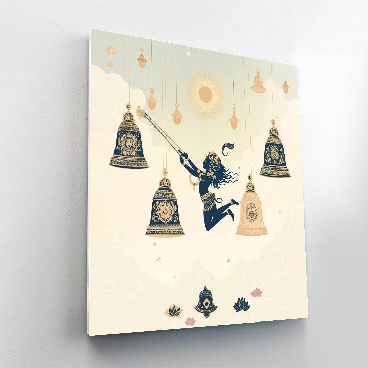Krishna And The Floating Temple Bells paint by color
