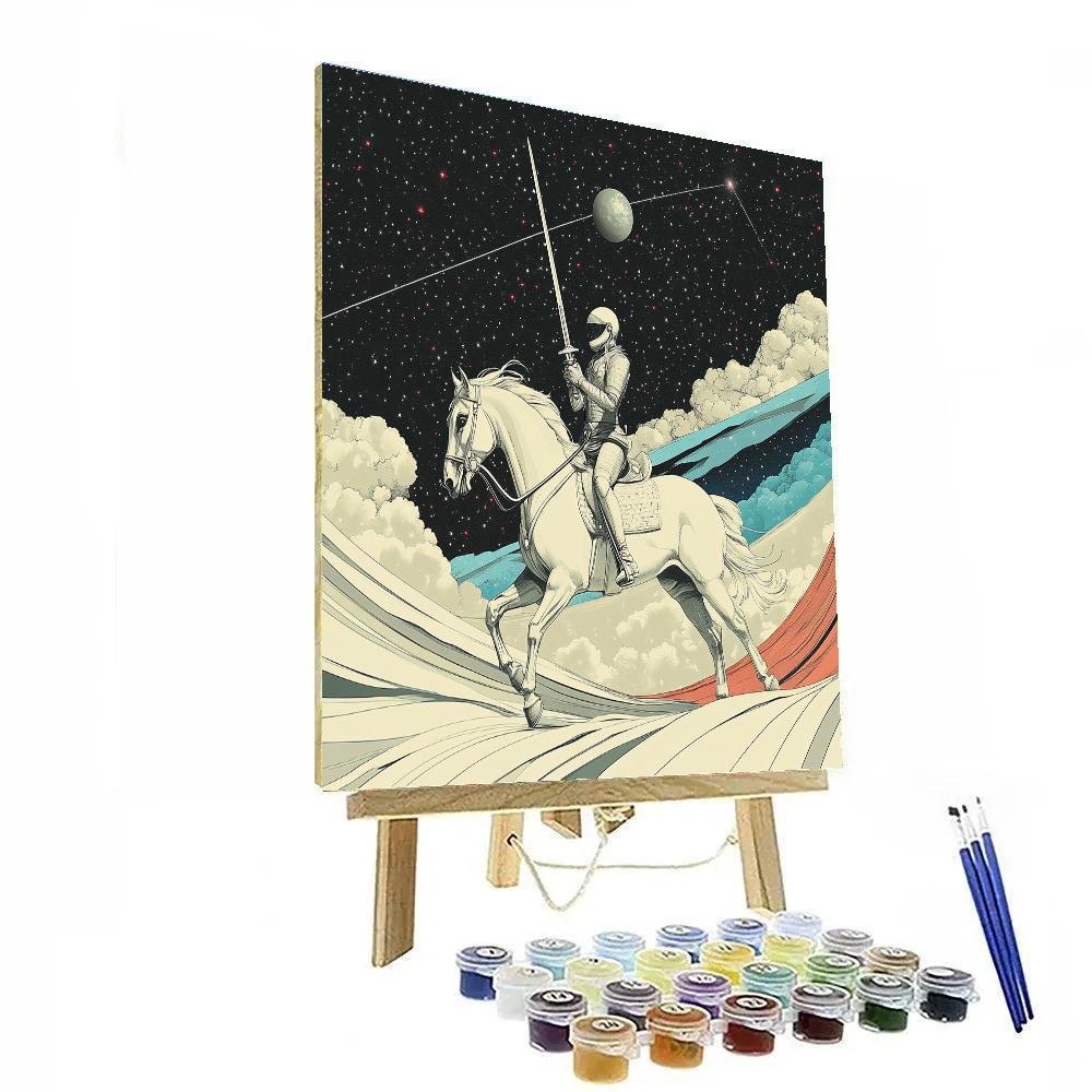 Kalki Rides The Comet White Horse Painting by numbers kit