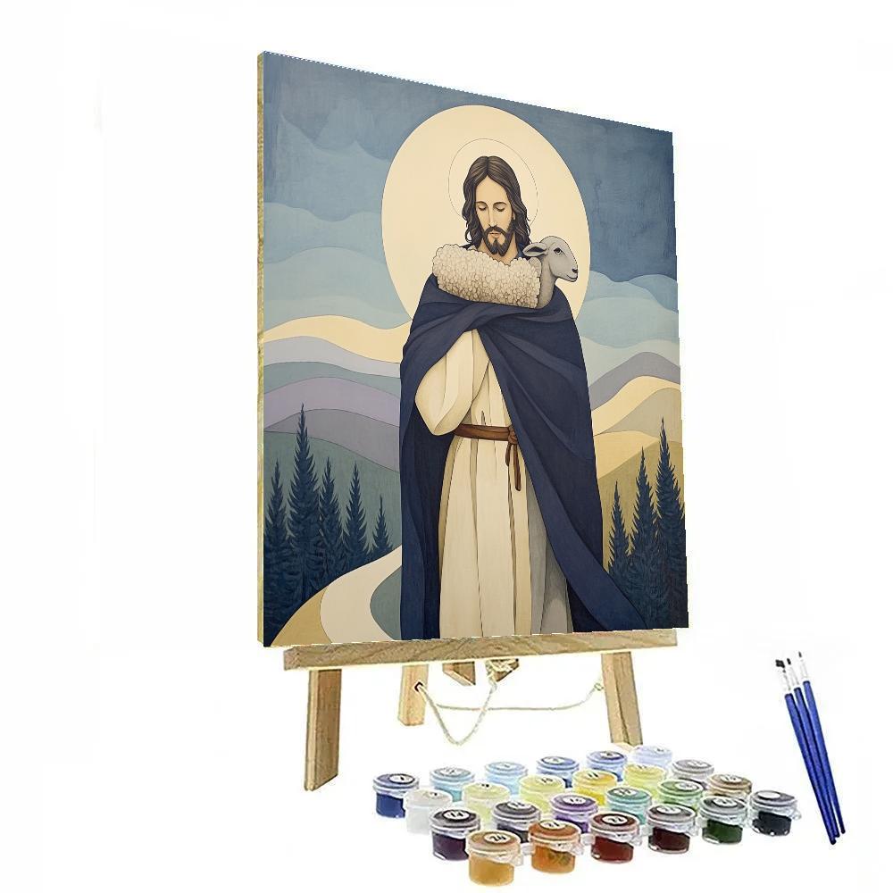 Jesus And The Lost Sheep Night Ridge Painting by numbers kit