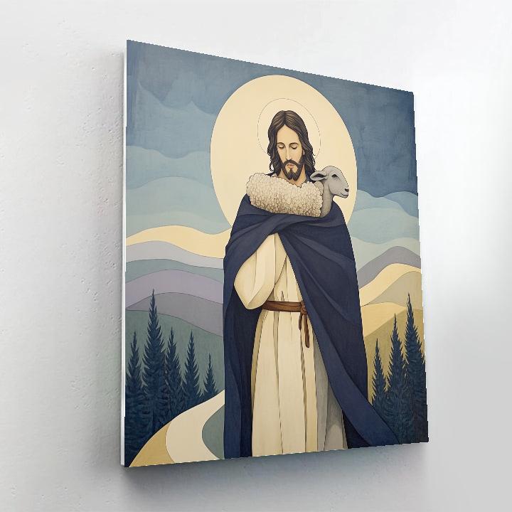 Jesus And The Lost Sheep Night Ridge Painting by numbers kit