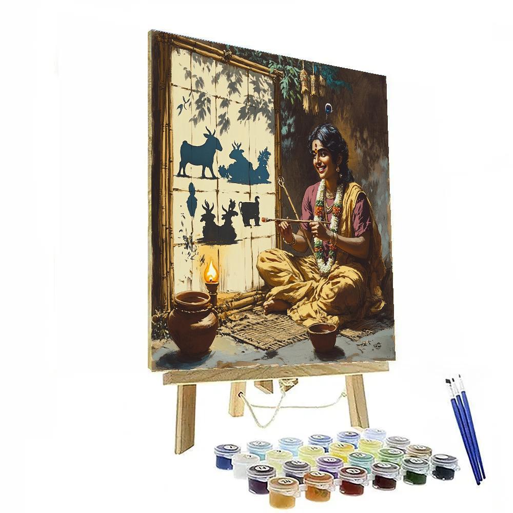 Krishna The Bamboo Shadow Puppet Maker paint by numbers