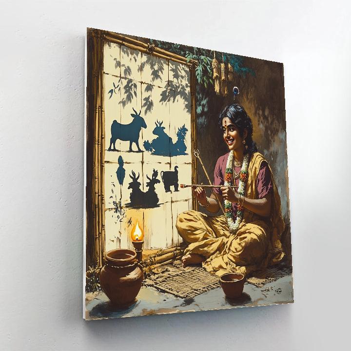 Krishna The Bamboo Shadow Puppet Maker paint by numbers