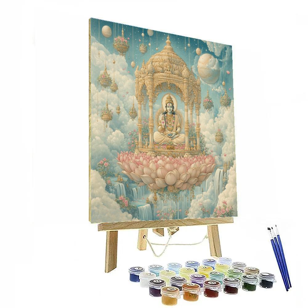 Brahma Floating Pavilion In Cloud Garden paint by numbers