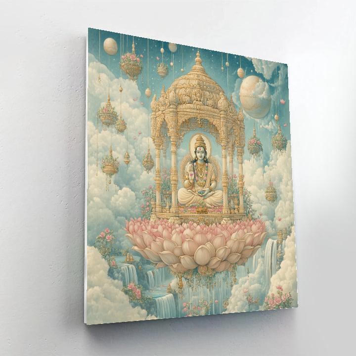 Brahma Floating Pavilion In Cloud Garden paint by numbers