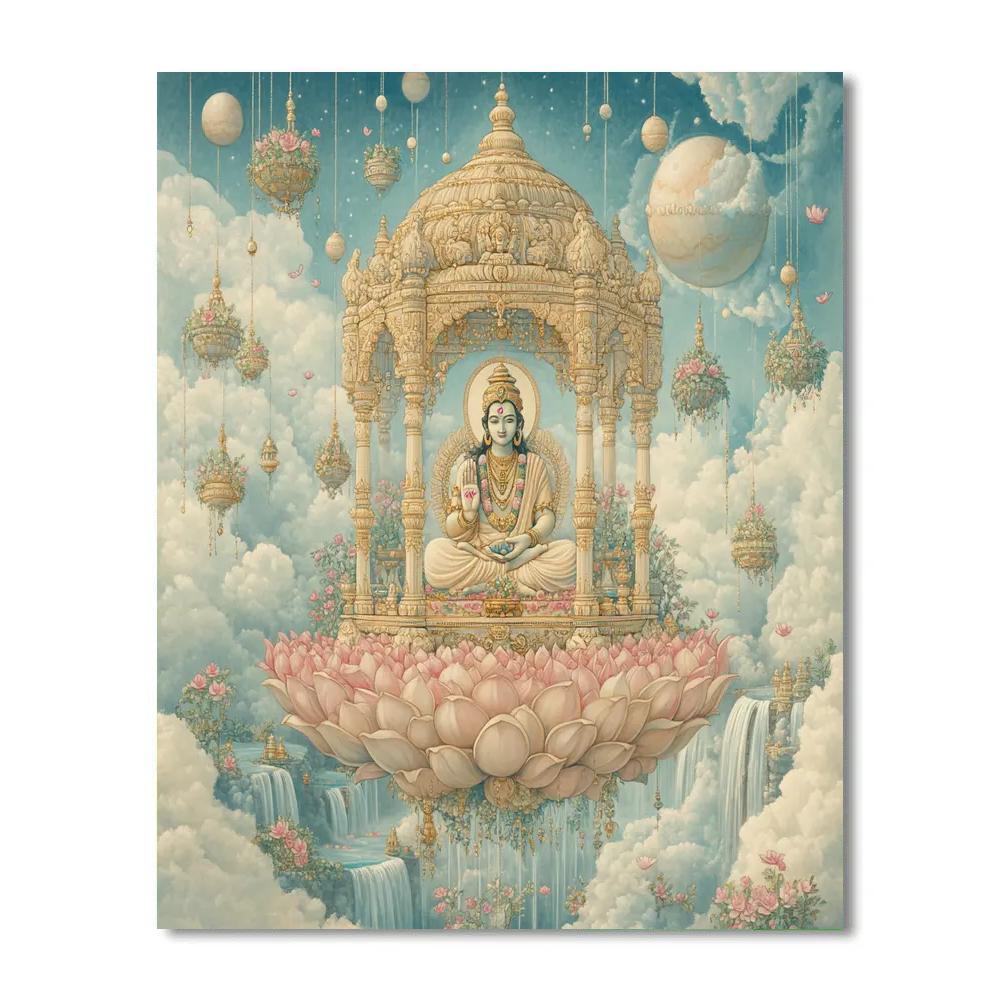 Brahma Floating Pavilion In Cloud Garden paint by numbers