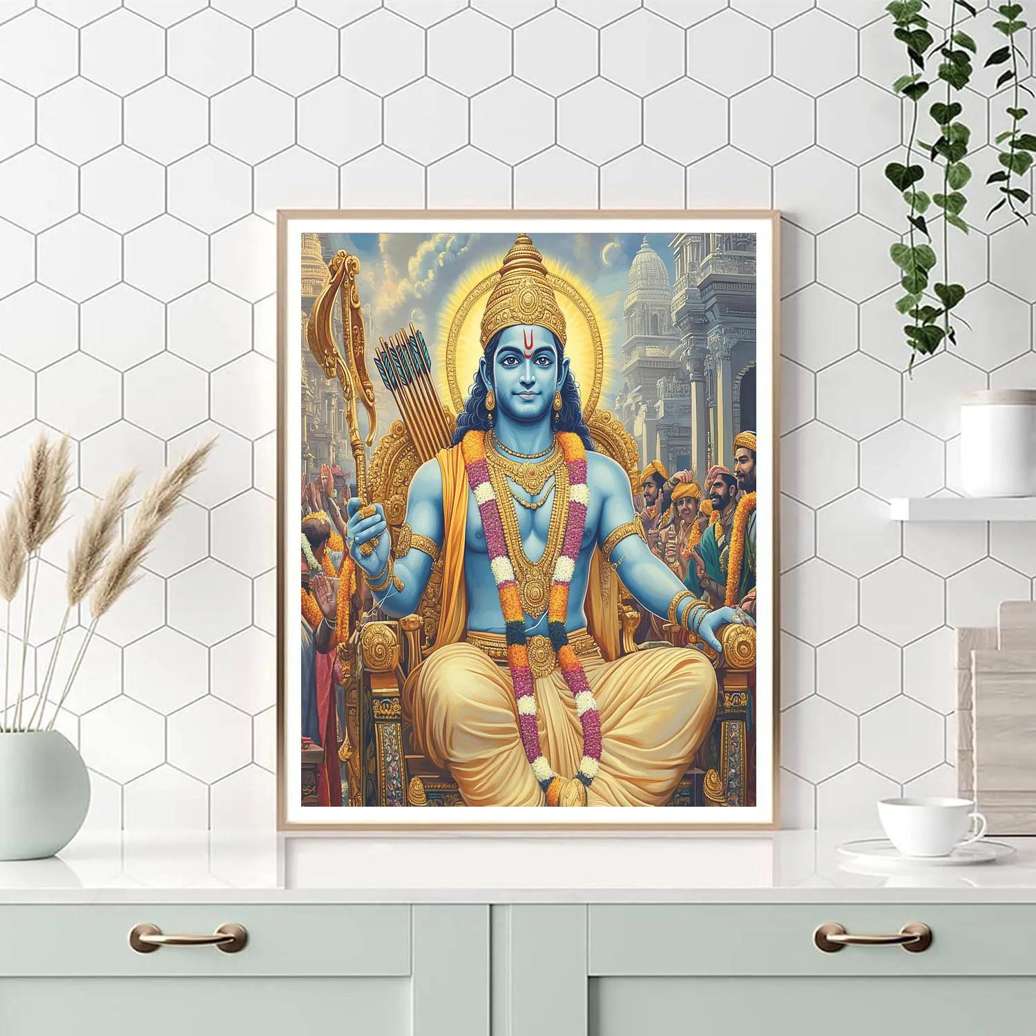 Festival Procession With Rama Centerpiece Paint by numbers kits