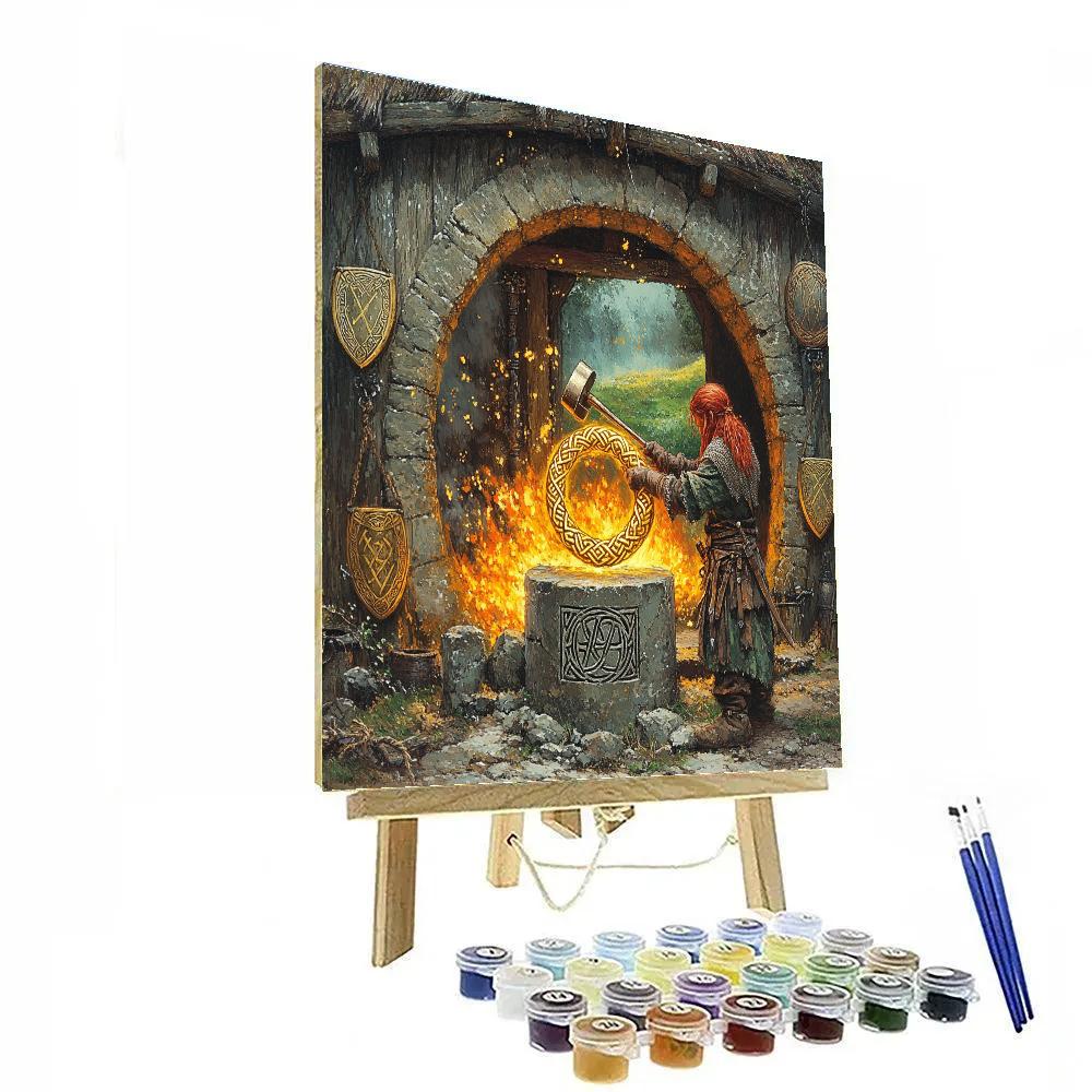 Spiral Ogham Forge Celtic Number painting