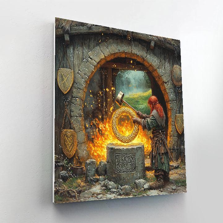 Spiral Ogham Forge Celtic Number painting