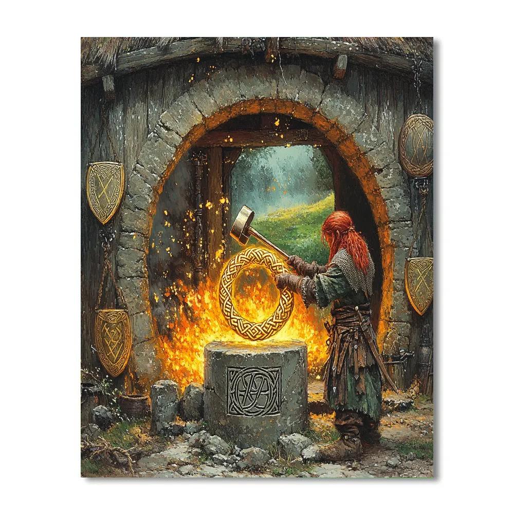 Spiral Ogham Forge Celtic Number painting