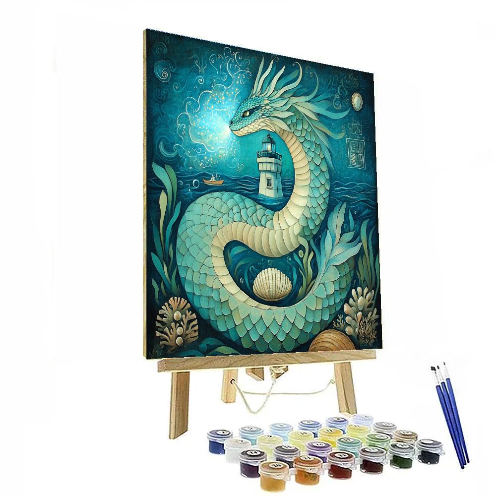 Tideglass Dragon Lighthouse Guardian Numbered painting kits
