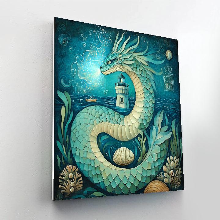 Tideglass Dragon Lighthouse Guardian Numbered painting kits
