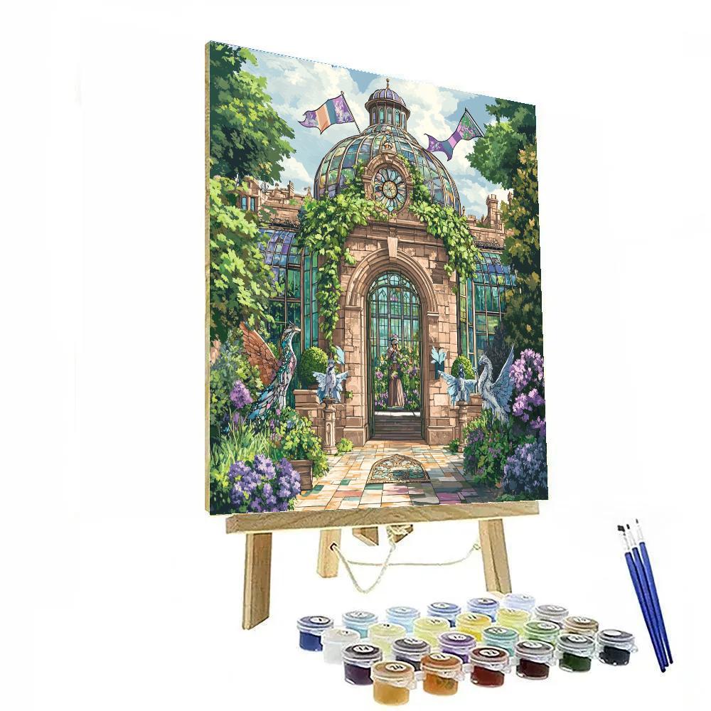 Glasswright Garden With Castle Heart Paint by numbers kits