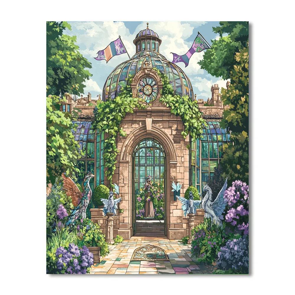 Glasswright Garden With Castle Heart Paint by numbers kits