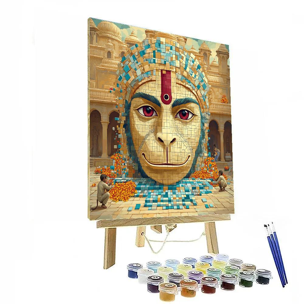 Temple Mosaic Hanuman Portrait Paint by numbers kits