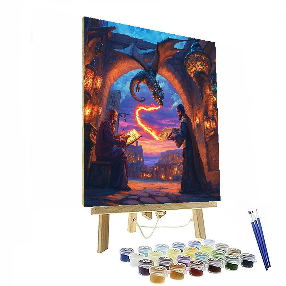 Market Of Ashes With Dragon Pact Number painting