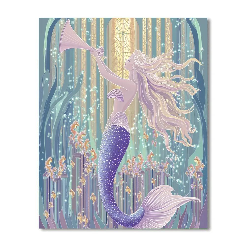 Luminous Kelp Cathedral With Mermaid Choir Painting by numbers kit
