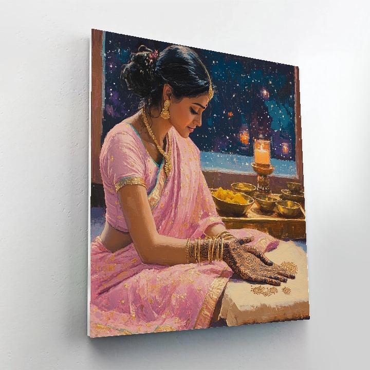 Parvati With Stardust Henna Ritual paint by numbers