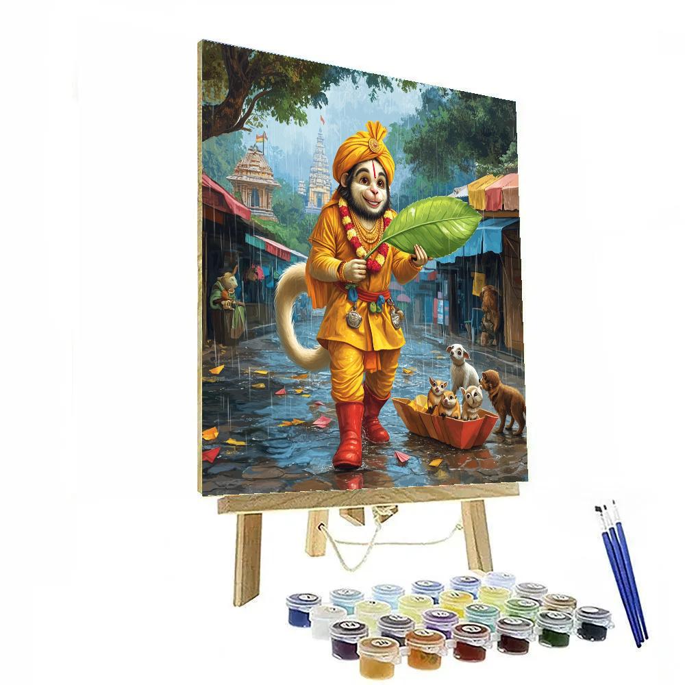 Hanuman Raincoat Street Helper paint by number
