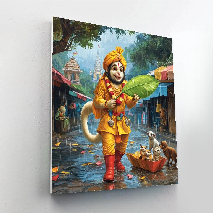 Hanuman Raincoat Street Helper paint by number