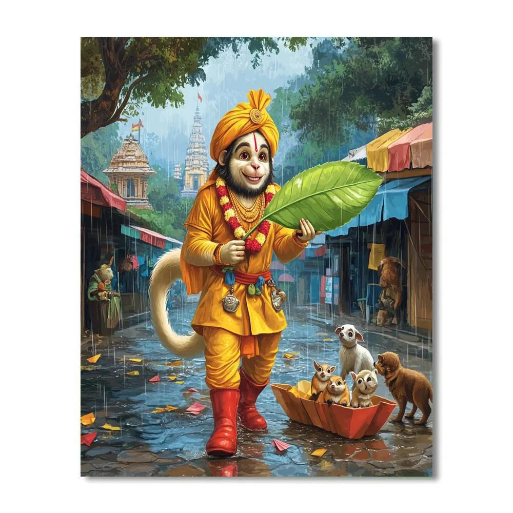 Hanuman Raincoat Street Helper paint by number