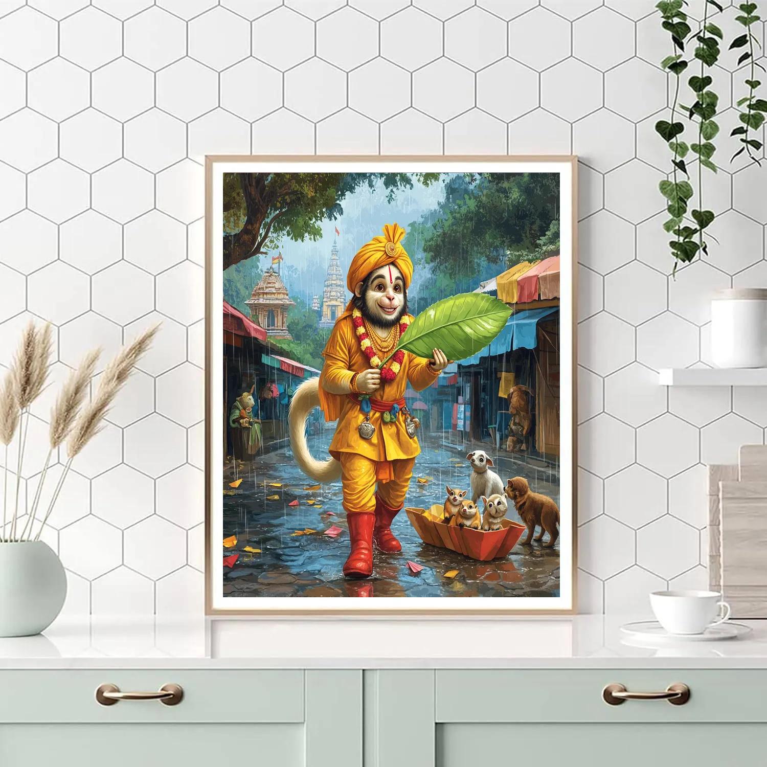 Hanuman Raincoat Street Helper paint by number