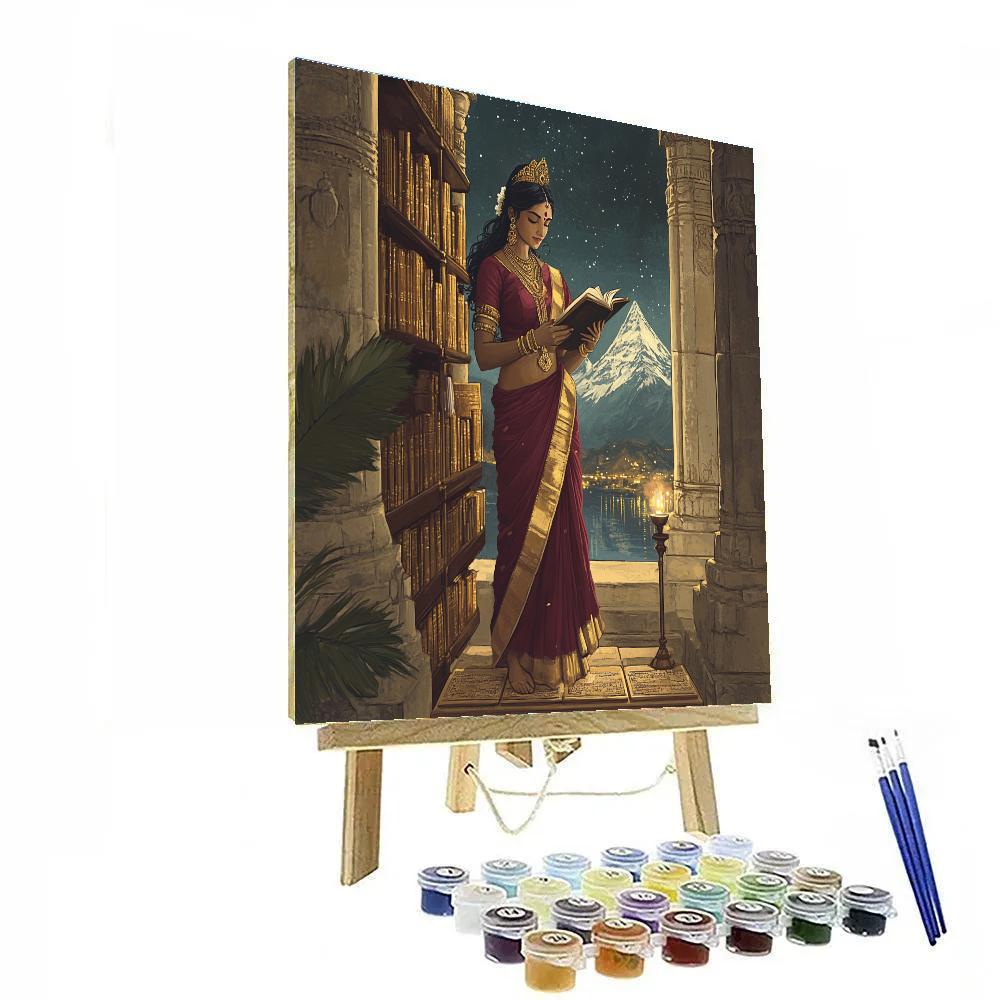 Parvati In The Mountain Library Of Mantras paint by numbers
